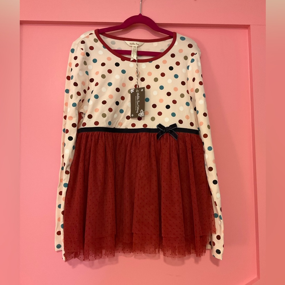 Matilda Jane Holiday Polka Dot Tunic Size 14 New with Tag